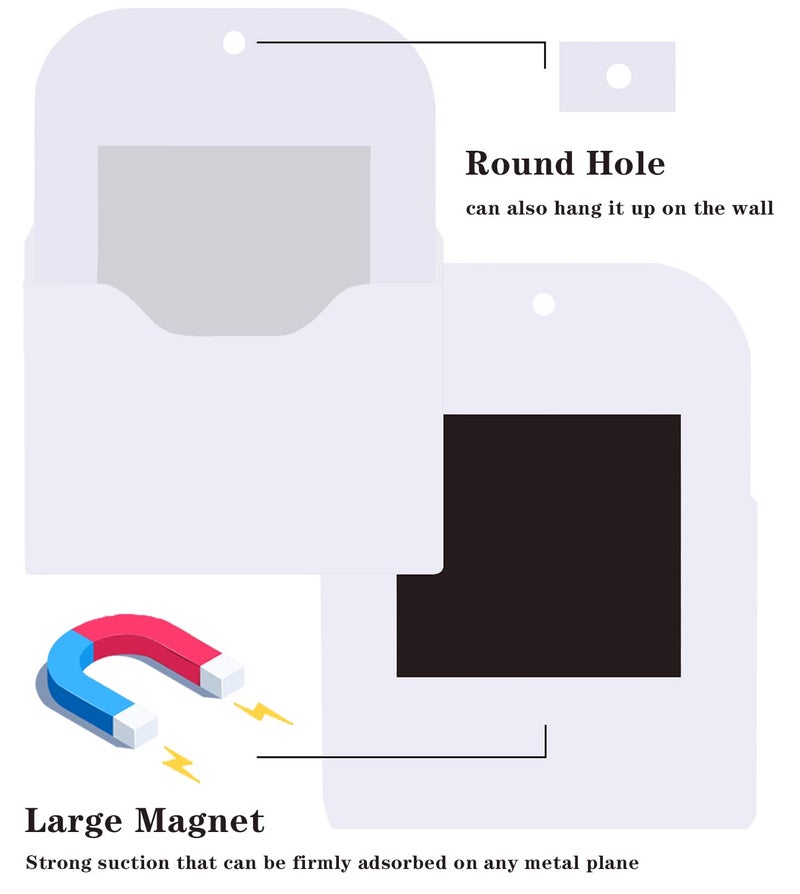COMFYROOM Magnetic File Holder  2 Pack Magnetic Paper Holder for Refrigerator  File Cabinets and Fridge  Magnetic Pocket Wall Hanging File Organizer  Magnetic File Folder Case for Mail Letter Notebook Planners - Image 3